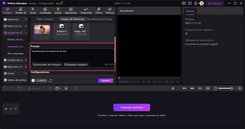 generador de prompt para editar foto ia