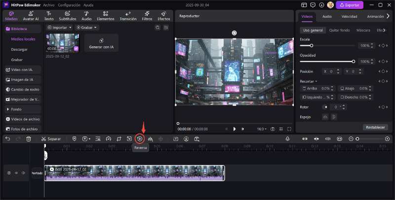 Reversa el video