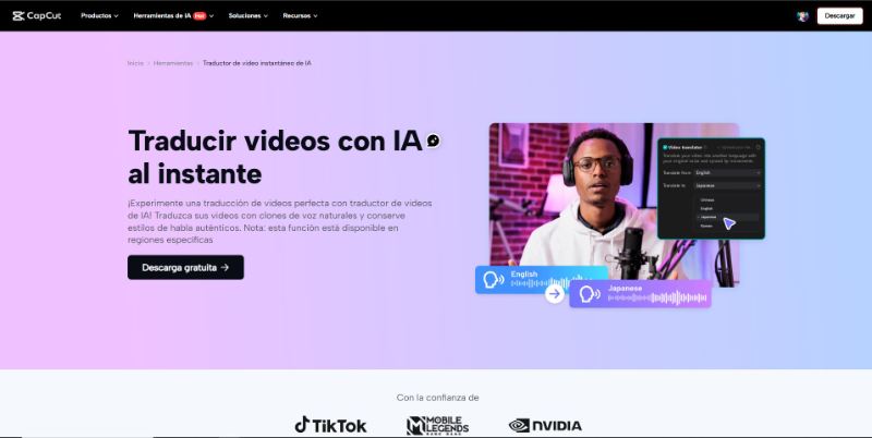 traductor de voz con ia capcut
