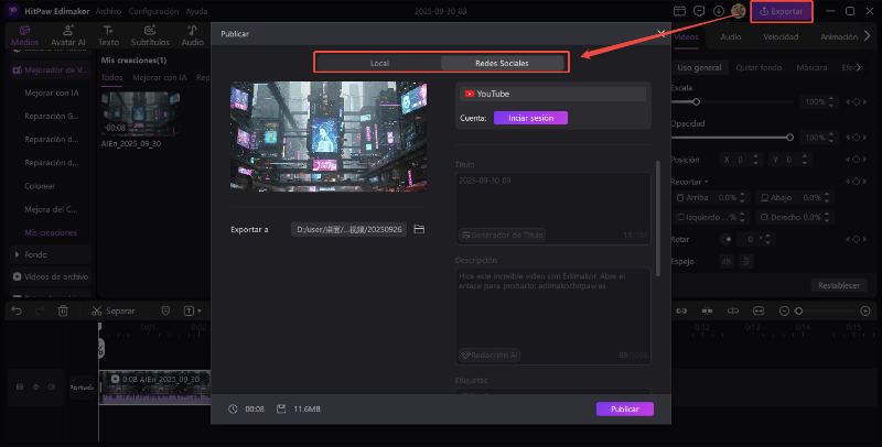 editor de mejora de video