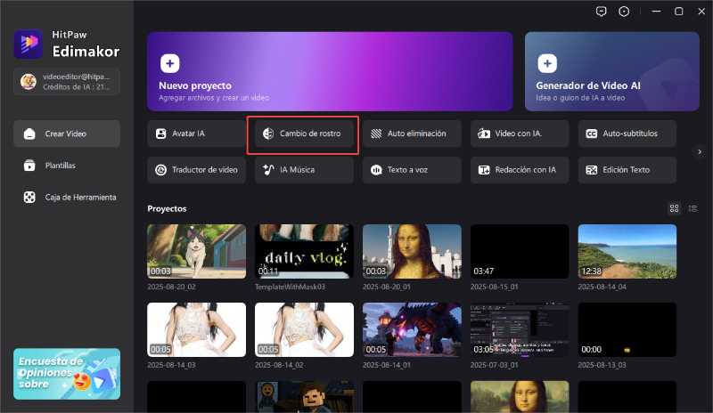 herramienta de intercambio de caras