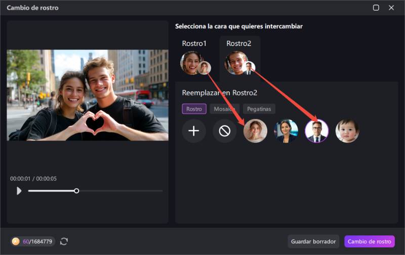 vista previa del resultado